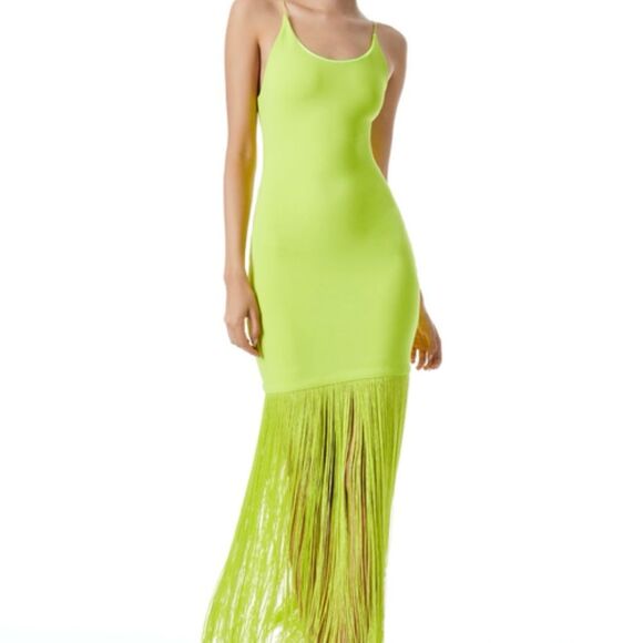 Alice + Olivia Steph Scoop neck Fringe Dress NWT Size 0 - Picture 1 of 14